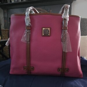 Dooney & Bourke Fuchsia Leather Tote